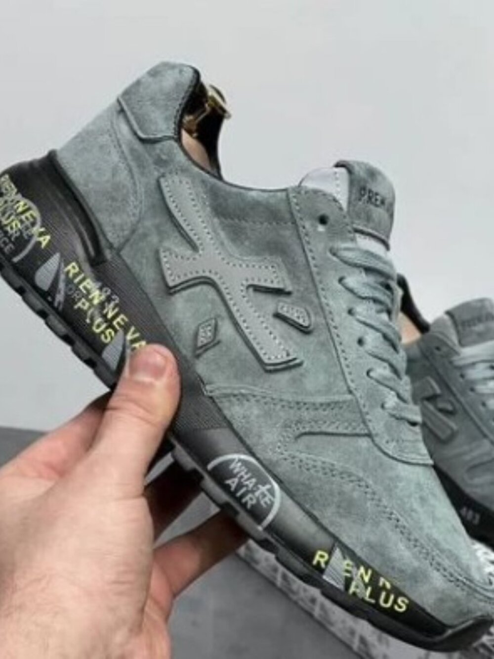 Premiata Mase Grey Suede Sneakers
